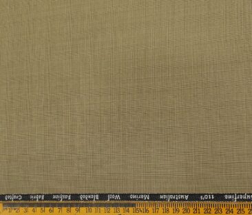 Cadini Men's Wool Checks Super 110's Unstitched Suiting Fabric (Beige)