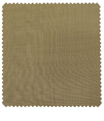 Cadini Men's Wool Checks Super 110's Unstitched Suiting Fabric (Beige)