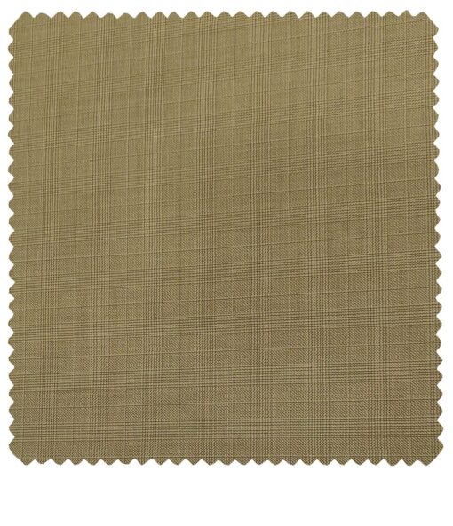Cadini Men's Wool Checks Super 110's Unstitched Suiting Fabric (Beige)