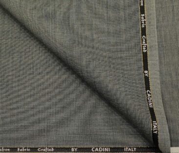 Cadini Men's Wool Structured Super 110's Unstitched Suiting Fabric (Grey)