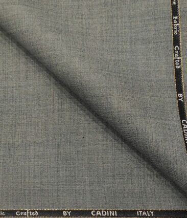 Cadini Men's Wool Self Design Super 110's Unstitched Suiting Fabric (Worsted Grey)
