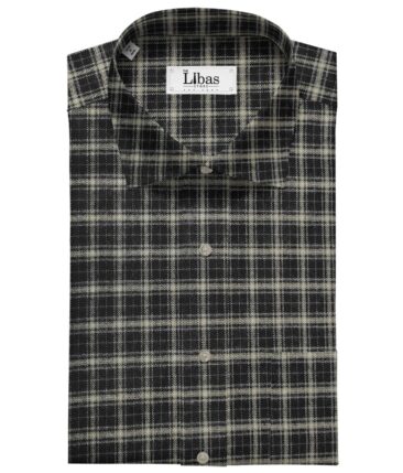 OCM Men's Wool Checks   Unstitched Shirting Fabric (Beige)