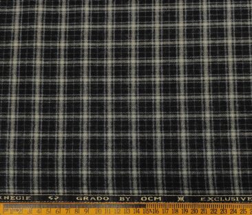 OCM Men's Wool Checks   Unstitched Shirting Fabric (Beige)