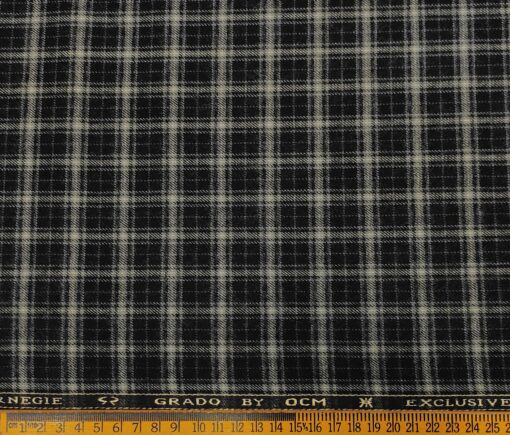 OCM Men's Wool Checks   Unstitched Shirting Fabric (Beige)