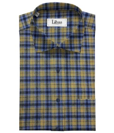 OCM Men's Wool Checks   Unstitched Shirting Fabric (Light Brown)