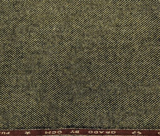 OCM Men's Wool Structured Very Thick  Unstitched Tweed Jacketing & Blazer Fabric (Greenish Brown)