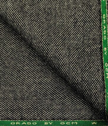 OCM Men's Wool Structured Very Thick Unstitched Tweed Jacketing & Blazer Fabric (Grey)