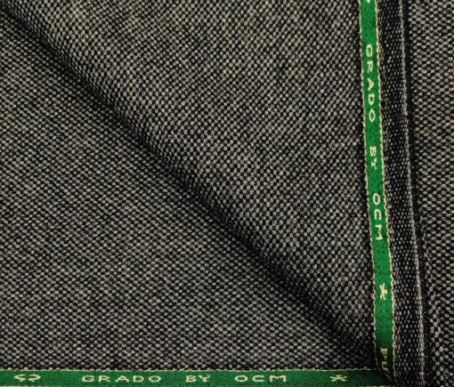 OCM Men's Wool Structured Very Thick Unstitched Tweed Jacketing & Blazer Fabric (Grey)