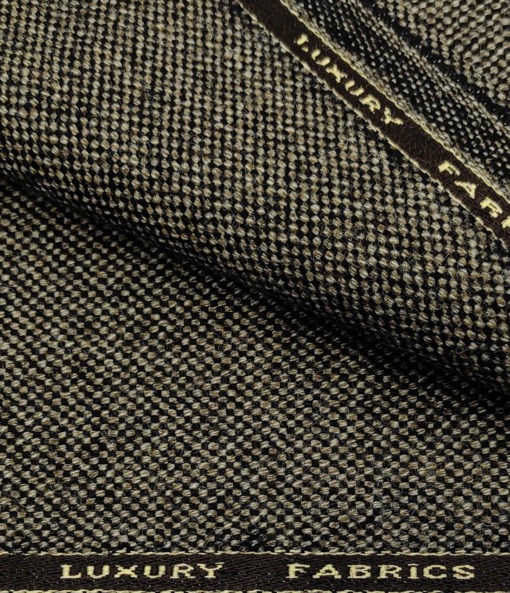 OCM Men's Wool Structured Very Thick  Unstitched Tweed Jacketing & Blazer Fabric (Light Brown)