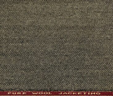 OCM Men's Wool Herringbone Very Thick Unstitched Tweed Jacketing & Blazer Fabric (Light Brown)