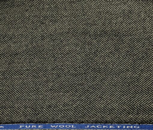 OCM Men's Wool Herringbone Very Thick  Unstitched Tweed Jacketing & Blazer Fabric (Pistachious Grey)