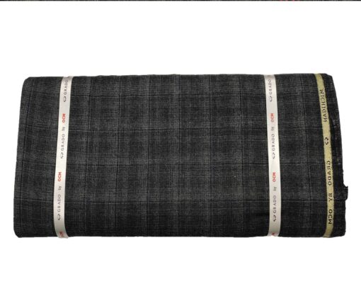 OCM Men's Wool Checks Very Fine Unstitched Tweed Jacketing & Blazer Fabric (Dark Grey) - Image 5