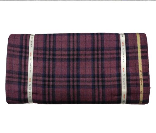 OCM Men's Wool Checks Very Fine  Unstitched Tweed Jacketing & Blazer Fabric (Grape Purple) - Image 5