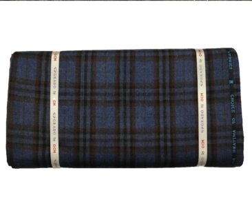 OCM Men's Wool Checks Very Fine  Unstitched Tweed Jacketing & Blazer Fabric (Royal Blue) - Image 5