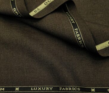 OCM Men's Wool Solids   Unstitched Suiting Fabric (Dark Brown)