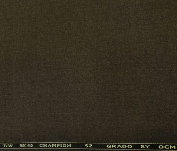 OCM Men's Wool Solids   Unstitched Suiting Fabric (Dark Brown)