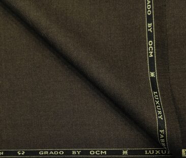 OCM Men's Wool Solids   Unstitched Suiting Fabric (Dark Brown)
