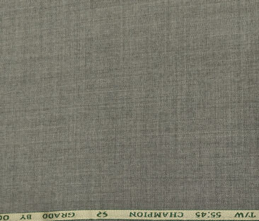 OCM Men's Wool Solids  Unstitched Suiting Fabric (Light Worsted Grey)
