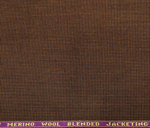 Raymond Men's Wool Structured Thick & Soft  Unstitched Tweed Jacketing & Blazer Fabric (Copper)