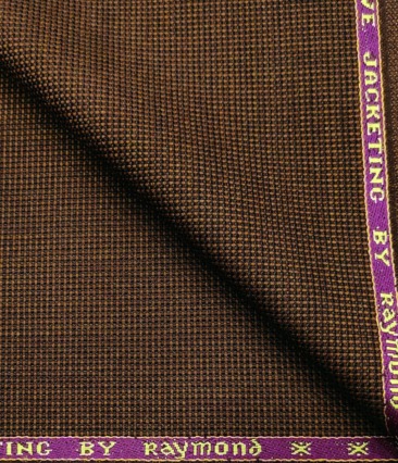 Raymond Men's Wool Structured Thick & Soft  Unstitched Tweed Jacketing & Blazer Fabric (Copper)