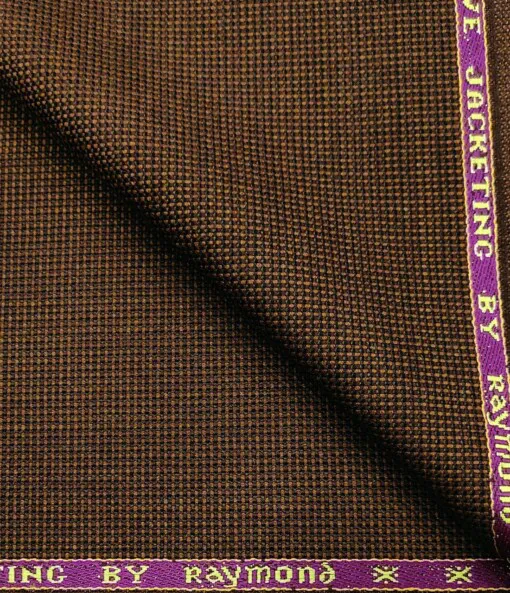 Raymond Men's Wool Structured Thick & Soft  Unstitched Tweed Jacketing & Blazer Fabric (Copper)