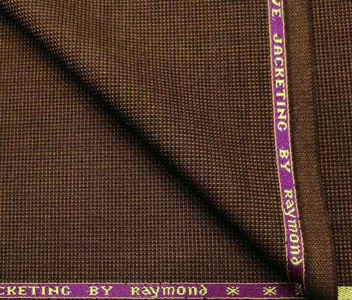 Raymond Men's Wool Structured Thick & Soft  Unstitched Tweed Jacketing & Blazer Fabric (Copper)