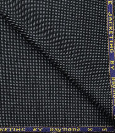 Raymond Men's Wool Structured Thick & Soft Unstitched Tweed Jacketing & Blazer Fabric (Blue)
