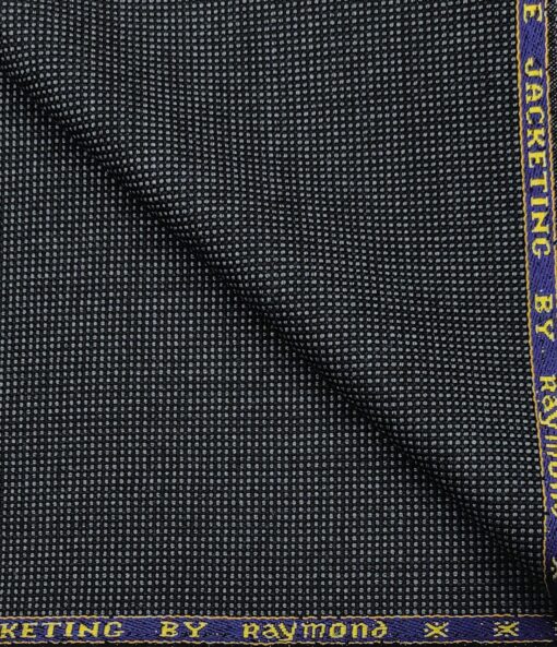 Raymond Men's Wool Structured Thick & Soft Unstitched Tweed Jacketing & Blazer Fabric (Blue)