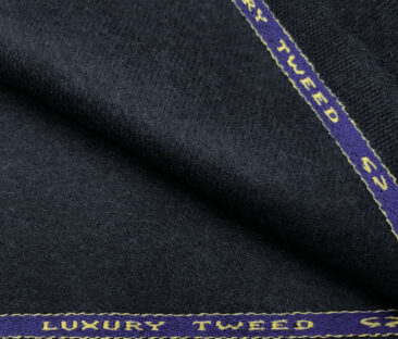 OCM Men's Wool Solids Very Thick & Rough 2.20 Meter Unstitched Tweed Jacketing & Blazer Fabric (Dark Blue)
