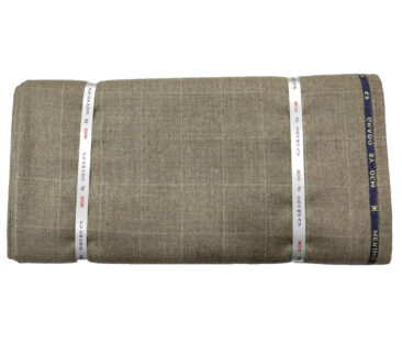 OCM Men's Wool Checks Very Fine & Soft 2 Meter Unstitched Tweed Jacketing & Blazer Fabric (Medium Brown)
