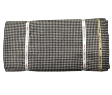 OCM Men's Wool Checks Medium & Soft 2 Meter Unstitched Tweed Jacketing & Blazer Fabric (Light Grey )