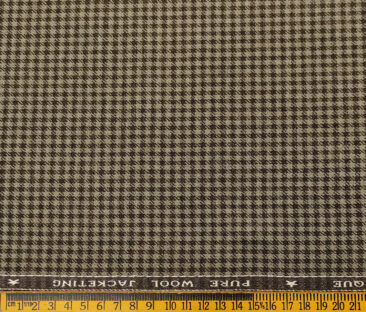 OCM Men's Wool Houndstooth Fine & Soft 2 Meter Unstitched Tweed Jacketing & Blazer Fabric (Light & Dark Brown )