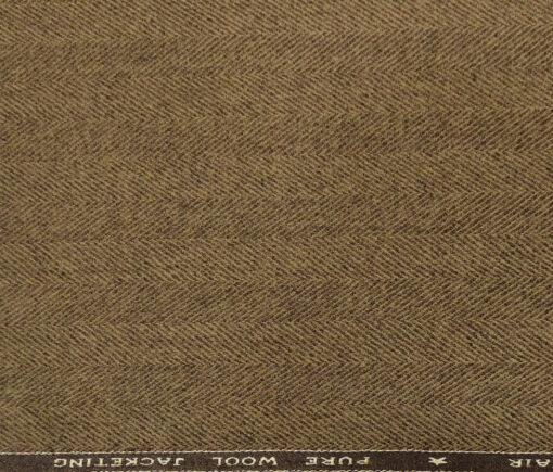 OCM Men's Wool Herringbone Thick & Soft 2 Meter Unstitched Tweed Jacketing & Blazer Fabric (Brown)