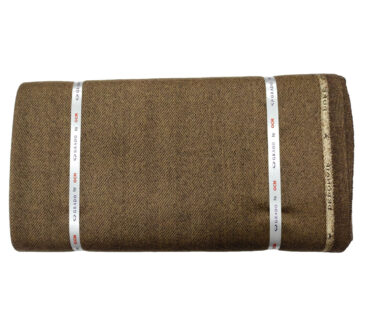 OCM Men's Wool Herringbone Thick & Soft 2 Meter Unstitched Tweed Jacketing & Blazer Fabric (Brown)