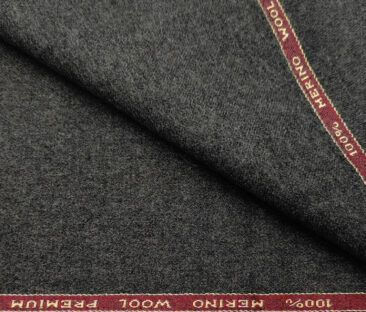 OCM Men's Wool Solids Medium & Soft 2.20 Meter Unstitched Tweed Jacketing & Blazer Fabric (Dark Worsted Grey)