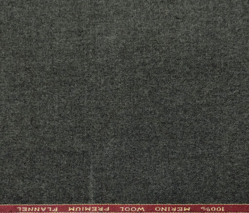 OCM Men's Wool Solids Medium & Soft 2.20 Meter Unstitched Tweed Jacketing & Blazer Fabric (Dark Worsted Grey)