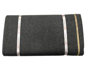 OCM Men's Wool Solids Medium & Soft 2.20 Meter Unstitched Tweed Jacketing & Blazer Fabric (Dark Worsted Grey)