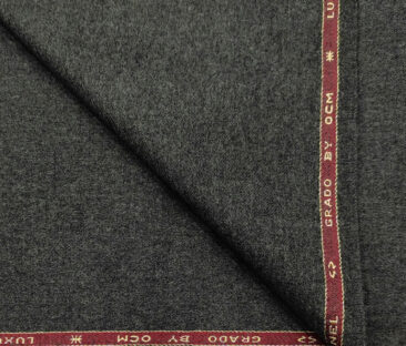OCM Men's Wool Solids Medium & Soft 2.20 Meter Unstitched Tweed Jacketing & Blazer Fabric (Dark Worsted Grey)