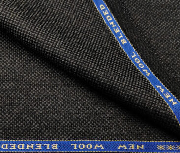Raymond Men's Wool Structured Medium & Soft 2.20 Meter Unstitched Tweed Jacketing & Blazer Fabric (Blackish Grey)