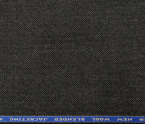 Raymond Men's Wool Structured Medium & Soft 2.20 Meter Unstitched Tweed Jacketing & Blazer Fabric (Blackish Grey)