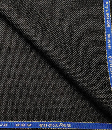 Raymond Men's Wool Structured Medium & Soft 2.20 Meter Unstitched Tweed Jacketing & Blazer Fabric (Blackish Grey)