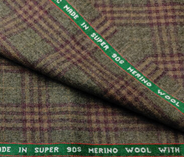 Raymond Men's Wool Checks Virasafe Anti Viral Fabric 2.20 Meter Unstitched Tweed Jacketing & Blazer Fabric (Brown