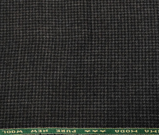 Raymond Men's Wool Houndstooth Medium & Soft 2.20 Meter Unstitched Tweed Jacketing & Blazer Fabric (Dark Grey)