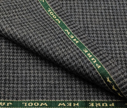 Raymond Men's Wool Houndstooth Medium & Soft 2.20 Meter Unstitched Tweed Jacketing & Blazer Fabric (Worsted Grey)