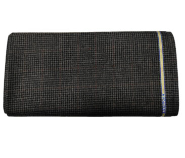 Raymond Men's Wool Houndstooth Medium & Soft 2.20 Meter Unstitched Tweed Jacketing & Blazer Fabric (Dark Grey)