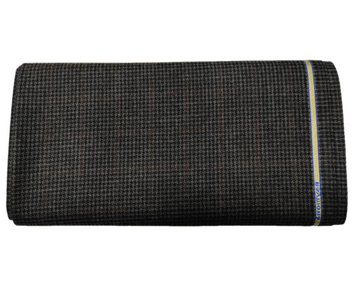 Raymond Men's Wool Houndstooth Medium & Soft 2.20 Meter Unstitched Tweed Jacketing & Blazer Fabric (Dark Grey)