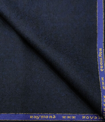 Raymond Men's Wool Solids Fine & Soft 2.20 Meter Unstitched Tweed Jacketing & Blazer Fabric (Dark Royal Blue)