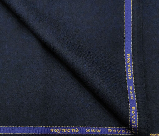 Raymond Men's Wool Solids Fine & Soft 2.20 Meter Unstitched Tweed Jacketing & Blazer Fabric (Dark Royal Blue)