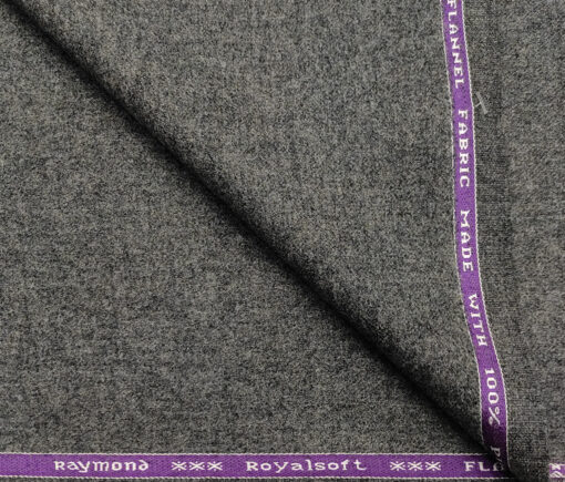 Raymond Men's Wool Solids Fine & Soft 2.20 Meter Unstitched Tweed Jacketing & Blazer Fabric (Worsted Grey)