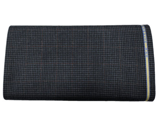 Raymond Men's Wool Checks Medium & Soft 2.20 Meter Unstitched Tweed Jacketing & Blazer Fabric (Dark Blue)